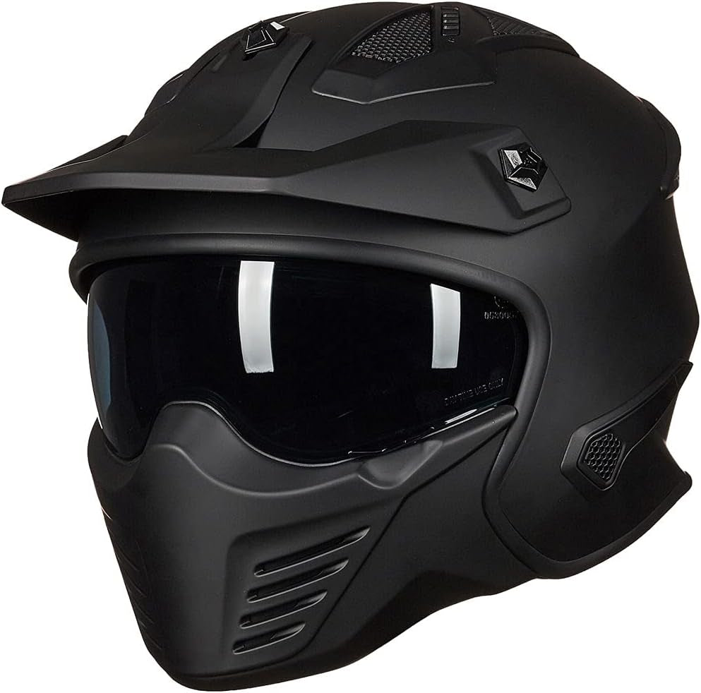 Open Face Motorcycle 3/4 Half Helmet for Moped ATV UTV Cruiser Scooter Dirt Bike Motocross DOT ECE Model 726X