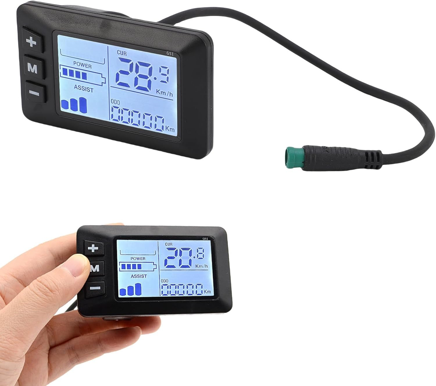Electric Bike LCD Display, 5 Pin Electric LCD Display Meter Speedometer with Waterproof Connector, Ebike LCD Display Control Panel Screen, E Bike Scooter Parts