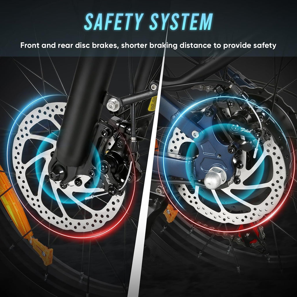 Electric Bike for Adults, Removable 48V 15AH Battery, E-Bike Range 45-100 KM, 20"*4.0 Fat Tire Folding Mountain Bikes with 7 Speeds, 20 Inch Electric Bicycle