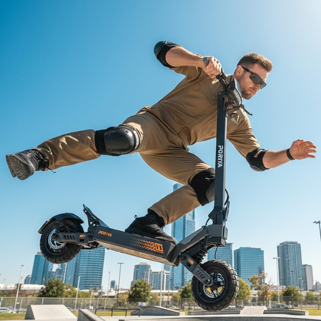11" Pneumatic Tire Off-Road Scooter, Dual Suspension, Dual Disc Brake, LCD Display, 3 Speed Modes, 120KG Load, UL2272 Certified