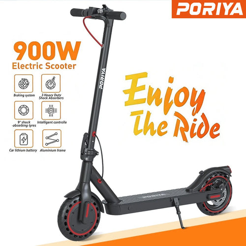 PORIYA 900W 40KM/H 50KM Portable Electric Scooter Adult Foldable Travel E-Bike