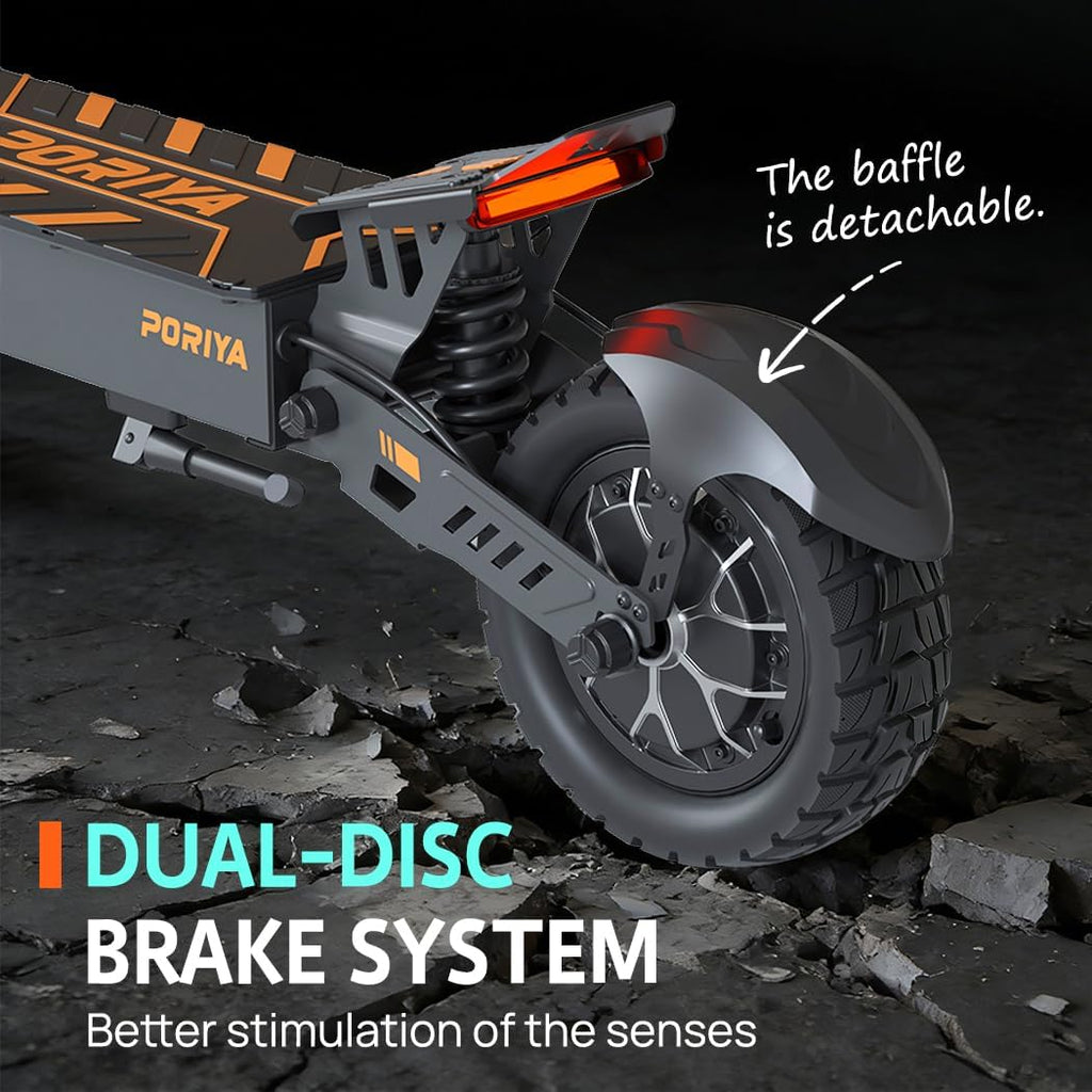 11" Pneumatic Tire Off-Road Scooter, Dual Suspension, Dual Disc Brake, LCD Display, 3 Speed Modes, 120KG Load, UL2272 Certified