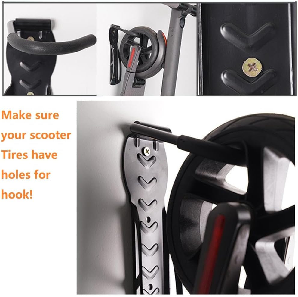Eletric Scooter Rack Wall Mount,Scooter Hangers for Indoor,Garage,Shed, Vertical Hook Holder for Bike,Electric Scooter,Kid Scooter, Heavy Duty Holds up to 60 Lbs