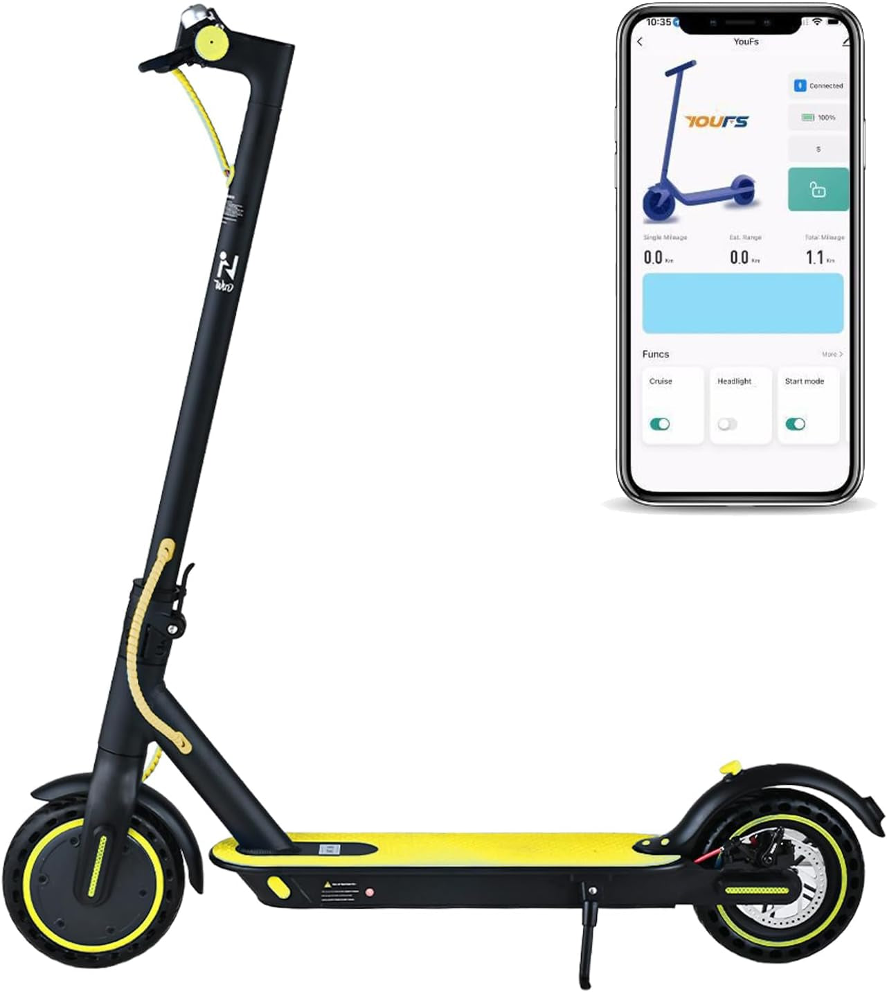 8.5" Adult Electric Scooter, 900W Motor, 36V 7.8Ah Battery, 40KM/H Max Speed, Long Range Folding E-Scooter for Urban Commuting with App