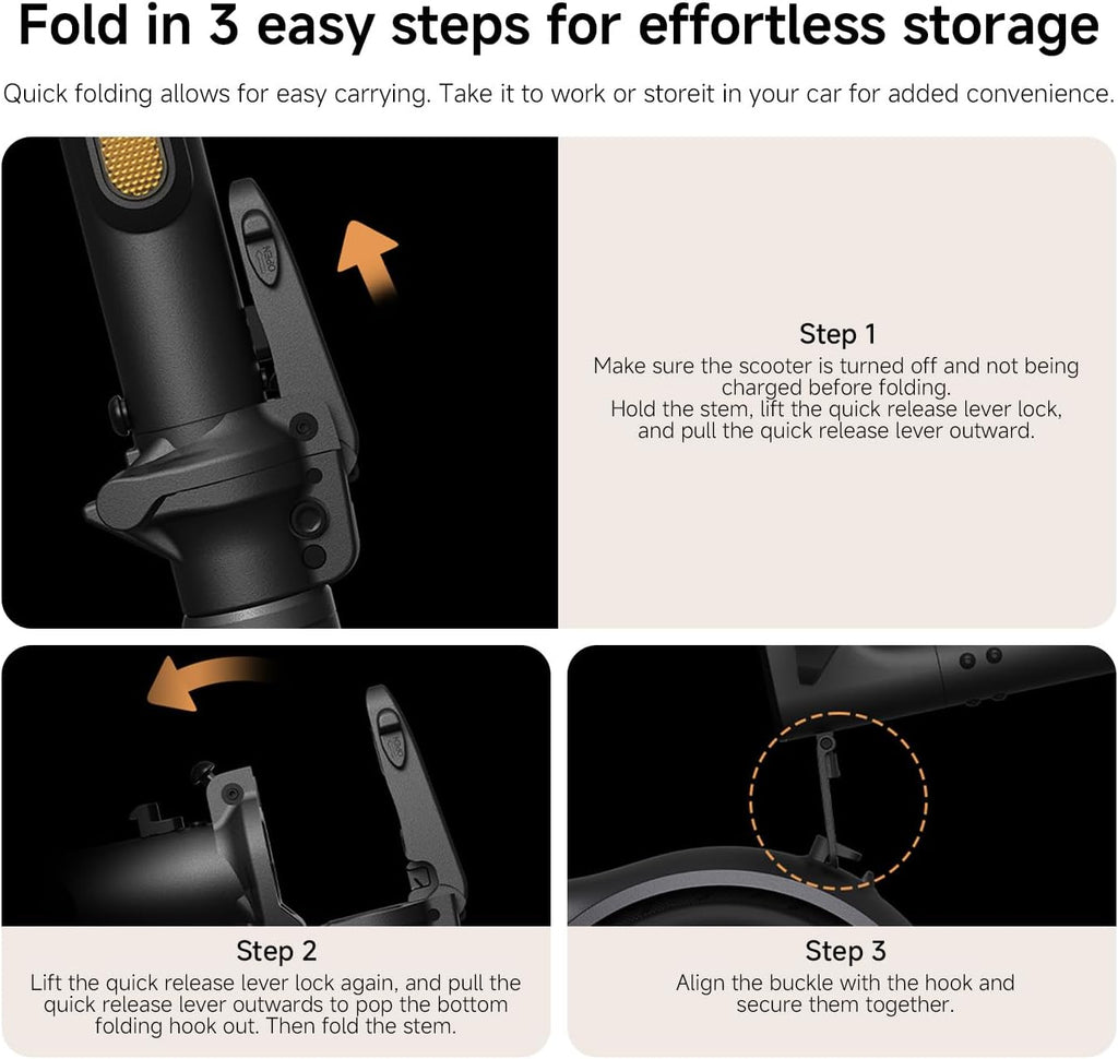 Electric Scooter 6 Lite 10 Inch Pneumatic Tire Folding Scooter, 500W Peak Motor, 25Km Range, 25Km/H Max Speed, Dual Brake, Ipx4 Waterproof, 3 Seconds Fold, Ideal for Urban Commute