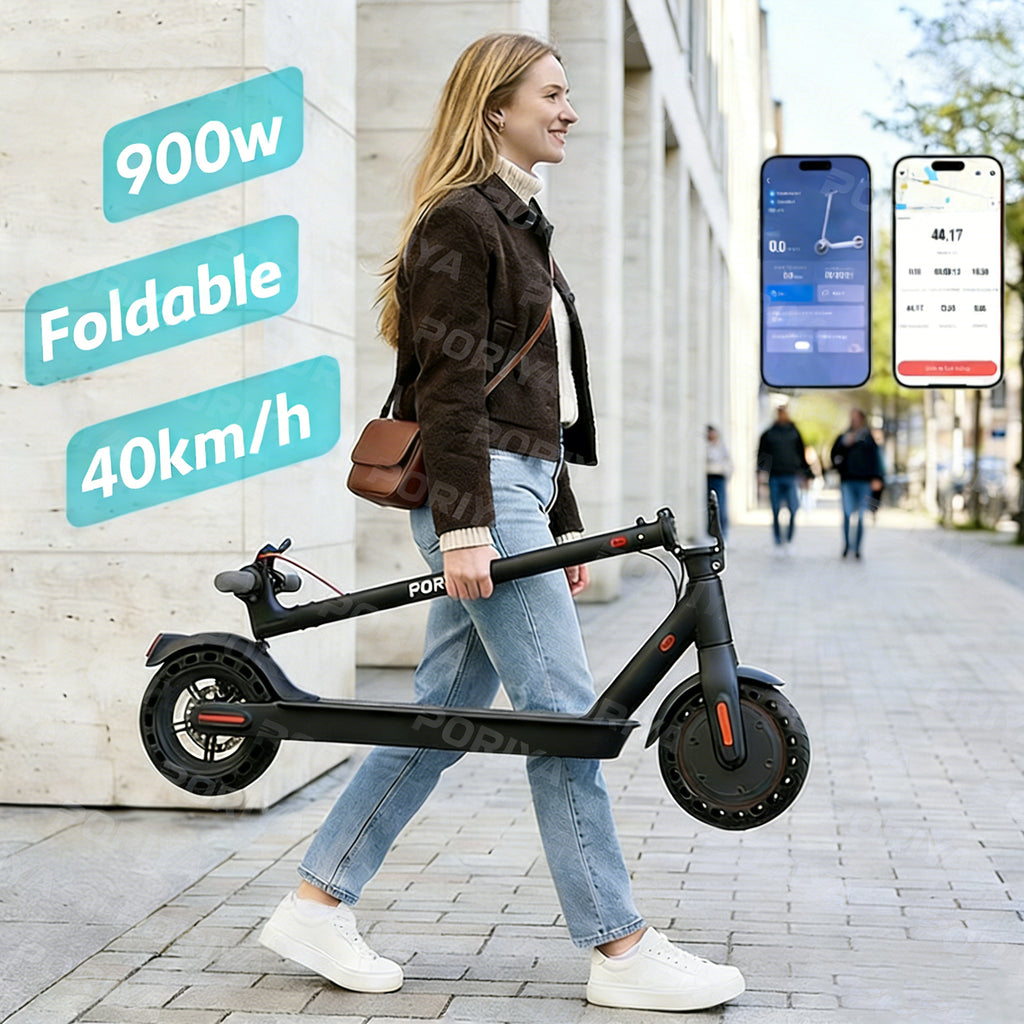 PORIYA 900W 40KM/H 50KM Portable Electric Scooter Adult Foldable Travel E-Bike