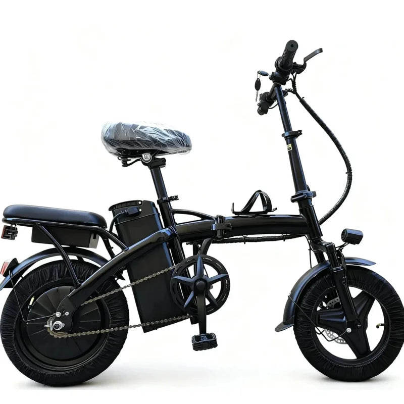 2026 Small E-Bike, 14-Inch 400W 48V 40AH Lithium Battery Adult Electric Bike, High Carbon Steel Frame Foldable Electric Bicycle