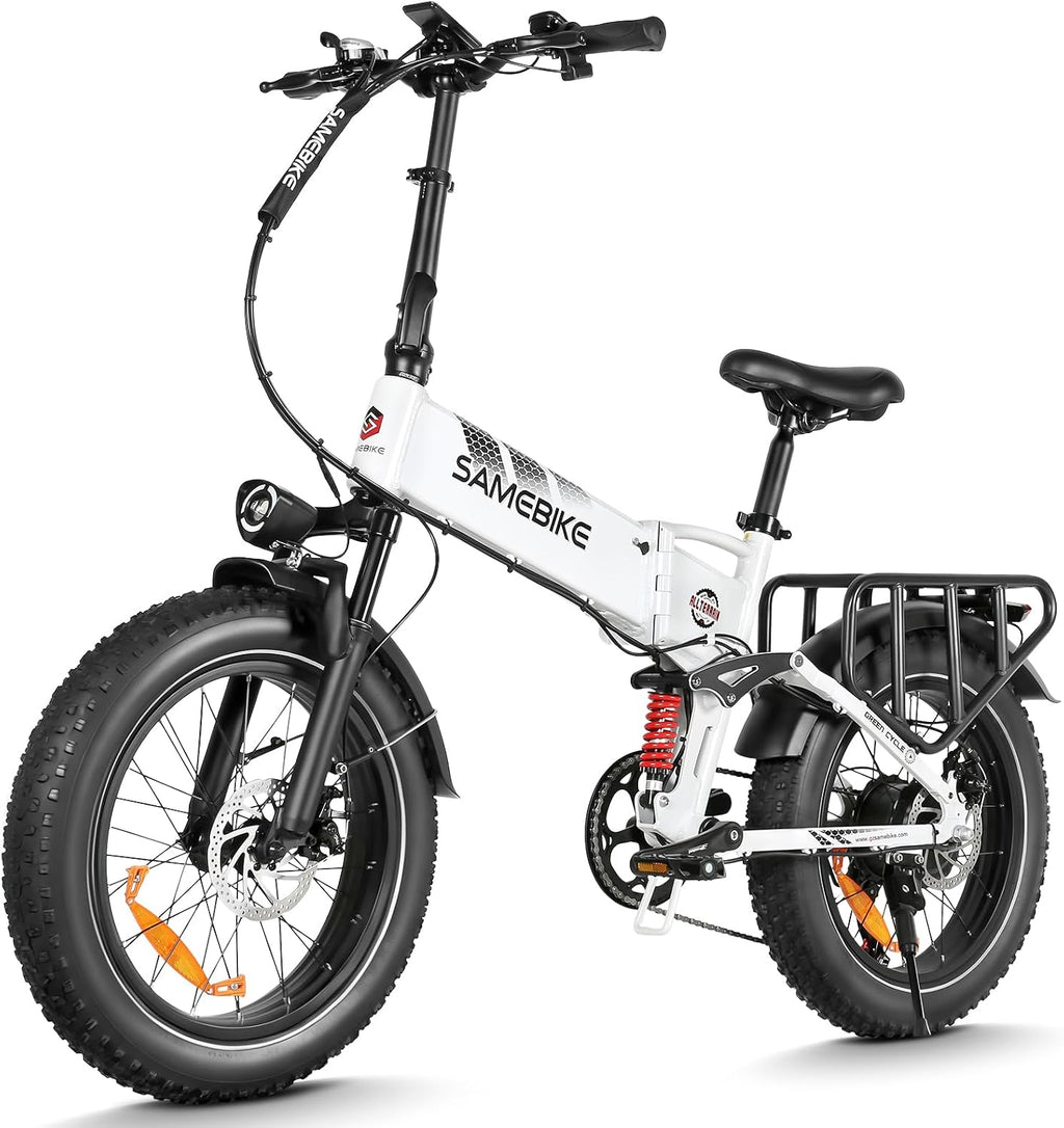 Electric Bike for Adults, Removable 48V 15AH Battery, E-Bike Range 45-100 KM, 20"*4.0 Fat Tire Folding Mountain Bikes with 7 Speeds, 20 Inch Electric Bicycle