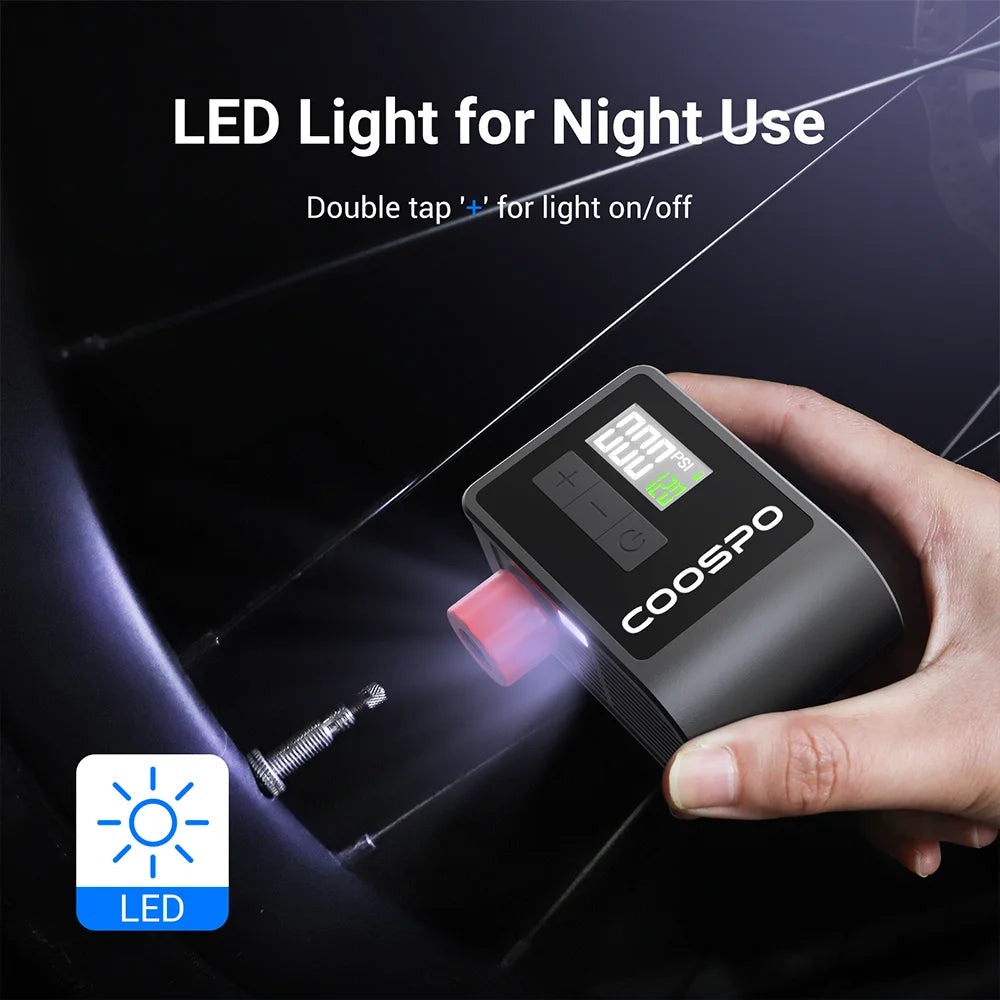 Mini Electric Air Pump Portable Digital Inflator 120PSI 500Mah MTB Road Bike Accessories for Bike Schrader Presta Tires