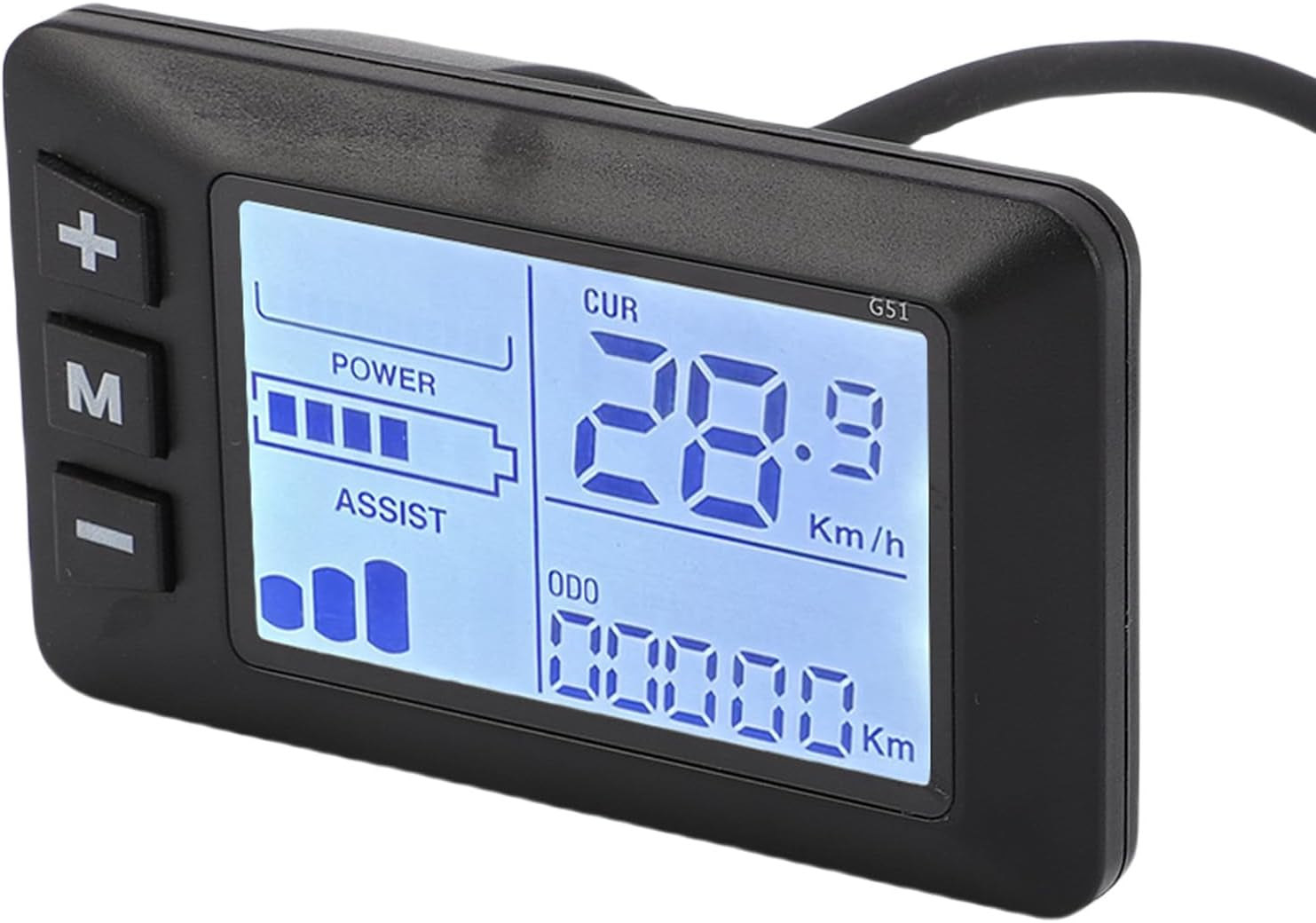Electric Bike LCD Display, 5 Pin Electric LCD Display Meter Speedometer with Waterproof Connector, Ebike LCD Display Control Panel Screen, E Bike Scooter Parts